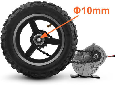 10 Inch Dual Drive Air Wheel Reverse Electric Conversion Kit Easy Carry 200Kg for E-Bike Barrow Trolley Flatbed Cart