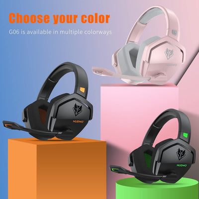 G06 Dual Wireless Gaming Headset with Microphone for PS5, PS4, PC, Mobile, Switch: 2.4Ghz Wireless + Bluetooth - 100 Hr Battery - 50Mm Drivers - Green