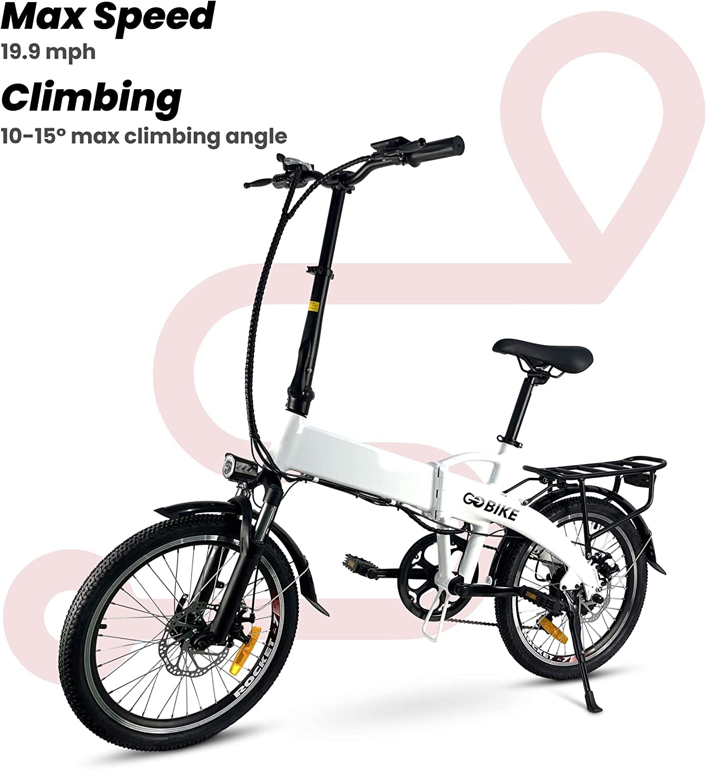 Futuro Foldable Lightweight Electric Bike - 35 Mile Range 48V 350W Motor Electric City Bike for Adults, Shimano 7 Speed Shift, Step through Motorized Bike by GOBIKE