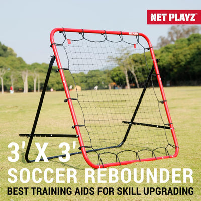 Soccer Rebound Net Rebounder | Skill Training Gifts, Aids & Equipment for Kids Teens & All Ages - Kick-Back/Portable, Adjustable Angles