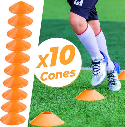 Pro Agility Ladder Soccer Kick Trainer Set 20Ft 12 Rung10 Cones and 4 Stakes Speed Agility Football Training Equipment with Carrying Bag