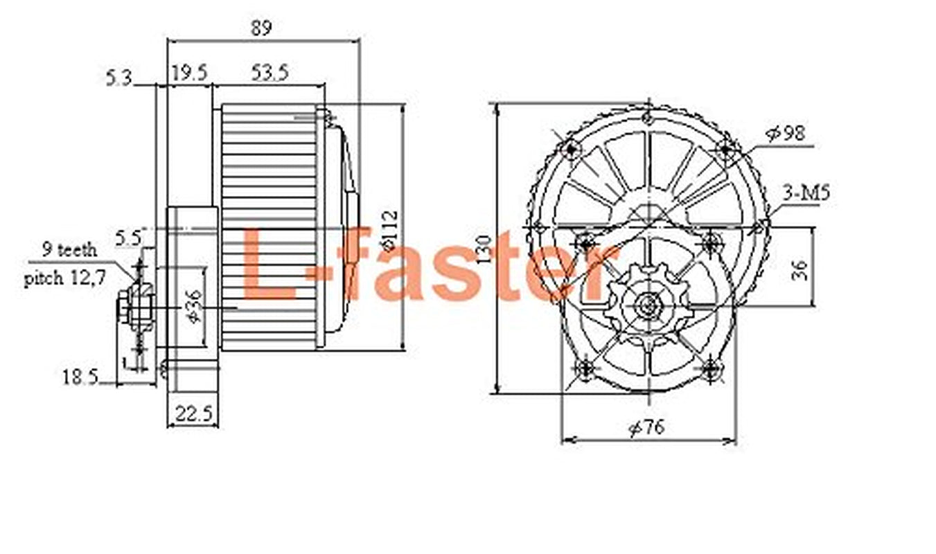 450W Electric Bicycle Cheap Motor Kit Easy to DIY E-Bike Economic Ebike Conversion Kit Electric Bike Side Mounted Motor Design (24V450W)