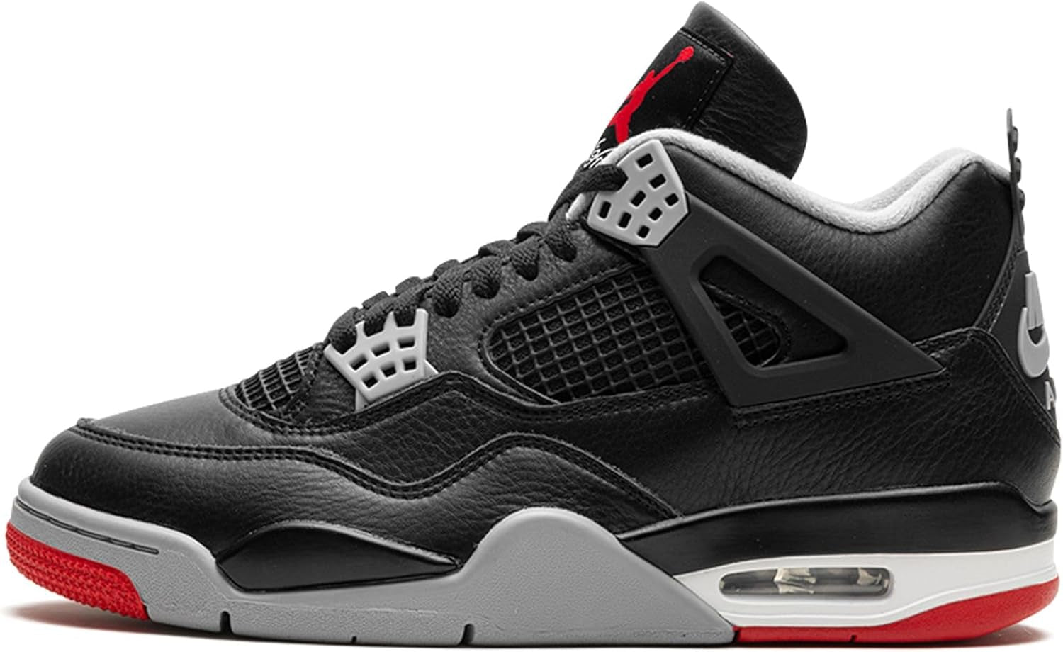 Men'S Jordan 4 Bred Reimagined Size 12.5 Black/Fire Red-Cement Grey (FV5029-006)