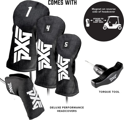 0211Z Complete Golf Club Set - 10 Club Beginner Golf Set with Driver, Fairway, Hybrid, Irons, and Putter with Senior, Ladies, or Regular Flex Graphite Shafts with or without  Premium Stand Bag