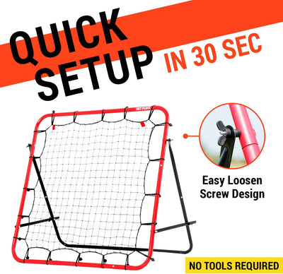 Soccer Rebounder Kickback Football Rebound Net (Adjustable Angle) Portable Easy Setup