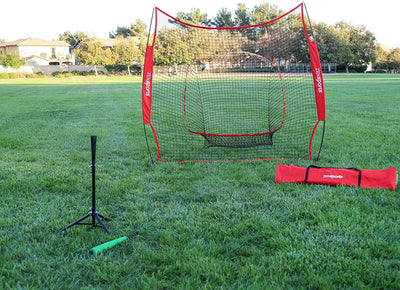 7'×7' Baseball Softball Practice Net Hitting Batting Catching Pitching Training Net W/Carry Bag & Metal Bow Frame, Baseball Training Equipment