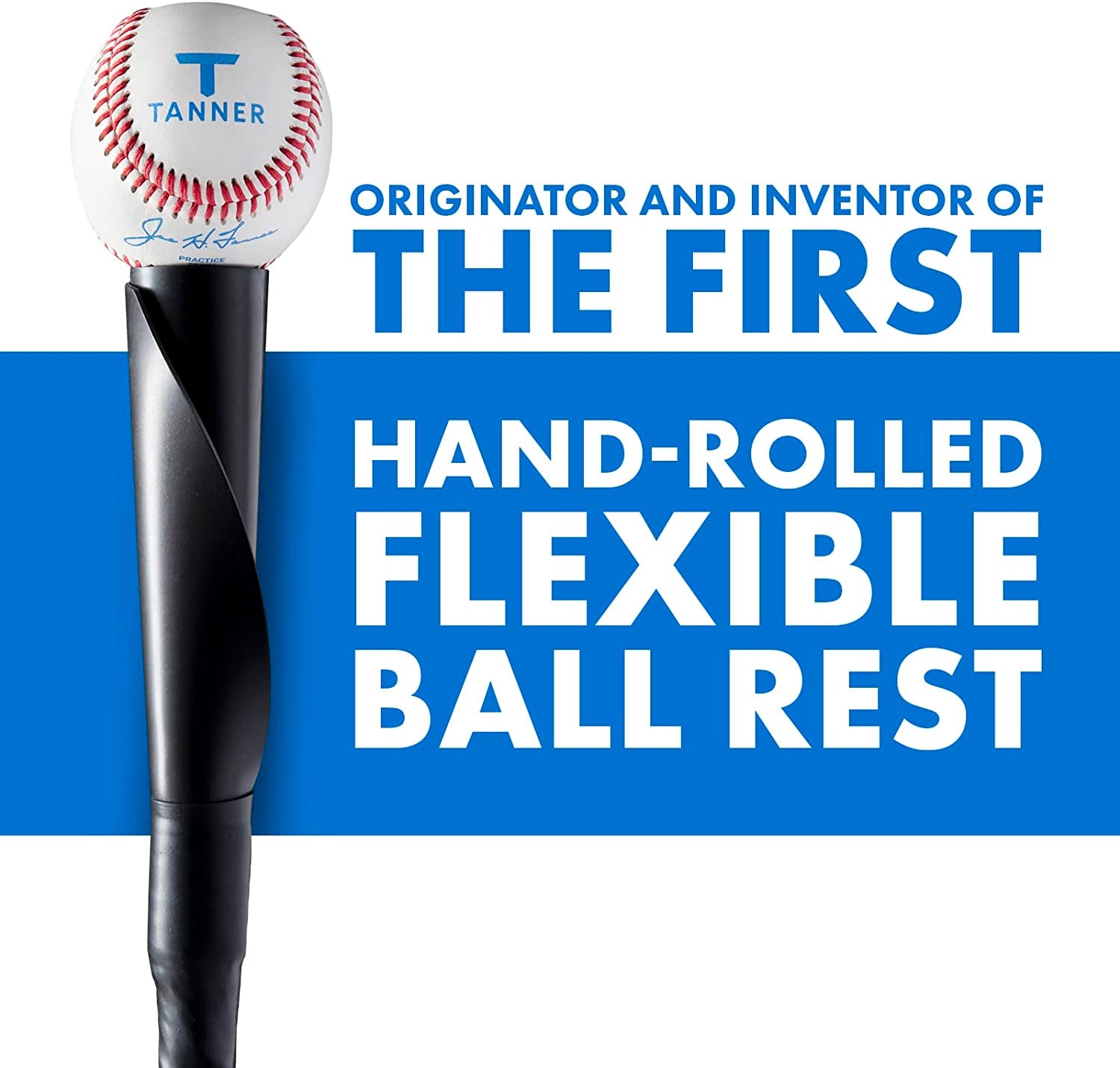 Tanner TEE the Original Premium Pro-Style Baseball/Softball Batting Tee with Tanner Original Base, Patented Hand-Rolled Flextop, Adjustable Height: 26 to 43 Inches