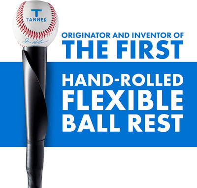 Tanner TEE the Original Premium Pro-Style Baseball/Softball Batting Tee with Tanner Original Base, Patented Hand-Rolled Flextop, Adjustable Height: 26 to 43 Inches