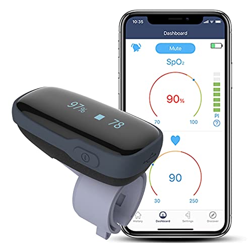 Wellue Oxylink Wireless Wearable Health Monitor Bluetooth Pulse Meter with Audio Reminder in Free App - Rechargeable Wearable O2 Monitor - Biometric Sports Solutions