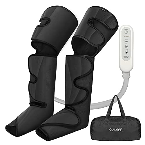 QUINEAR Leg Massager, Air Compression Leg Circulation System Wraps Feet, Calves & Thighs Helpful for Muscles Relaxation and Swelling Cramps Pain Relief - Biometric Sports Solutions