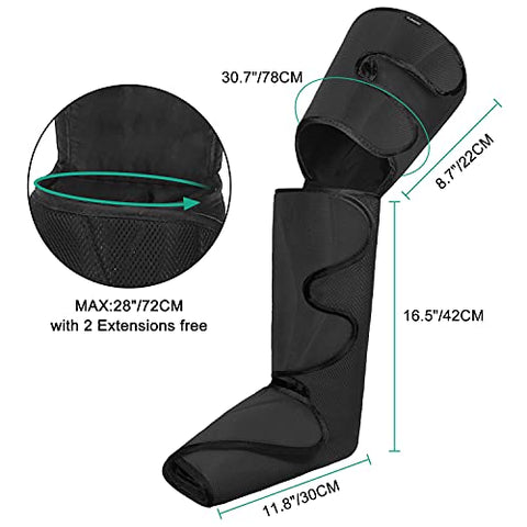 QUINEAR Leg Massager, Air Compression Leg Circulation System Wraps Feet, Calves & Thighs Helpful for Muscles Relaxation and Swelling Cramps Pain Relief - Biometric Sports Solutions