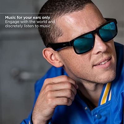 Bose Frames Tenor, Smart Glasses, Bluetooth Audio Sunglasses, with Open Ear Headphones, Rectangular, Black - Biometric Sports Solutions