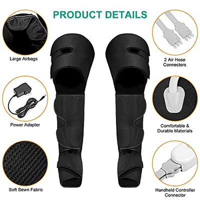 QUINEAR Leg Massager, Air Compression Leg Circulation System Wraps Feet, Calves & Thighs Helpful for Muscles Relaxation and Swelling Cramps Pain Relief - Biometric Sports Solutions