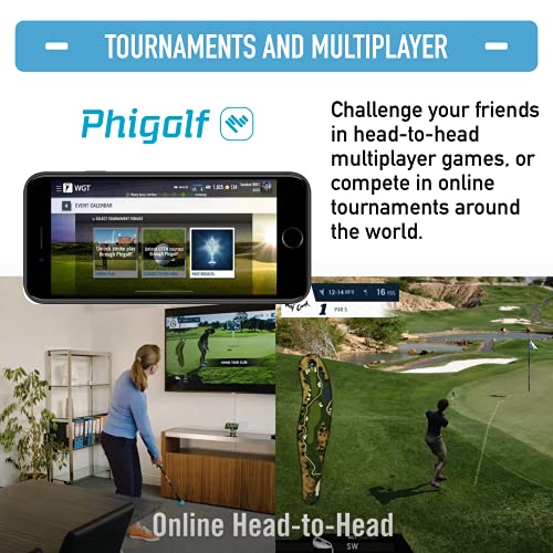 Phigolf Mobile and Home Smart Golf Game Simulator with Swing Stick - WGT Edition - Biometric Sports Solutions