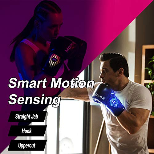 Move It Smart Boxing Gloves 16oz for Men and Women, Bluetooth Phone App Connection, Punching Data Tracking with Training Courses, Auto Picture and Video Capture of Your Coolest Moment - Biometric Sports Solutions