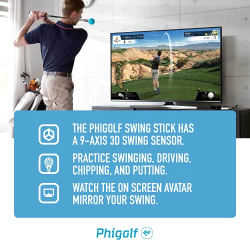 Phigolf Mobile and Home Smart Golf Game Simulator with Swing Stick - WGT Edition - Biometric Sports Solutions