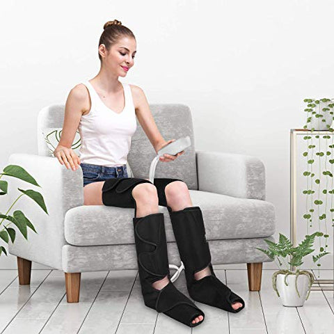 QUINEAR Leg Massager, Air Compression Leg Circulation System Wraps Feet, Calves & Thighs Helpful for Muscles Relaxation and Swelling Cramps Pain Relief - Biometric Sports Solutions