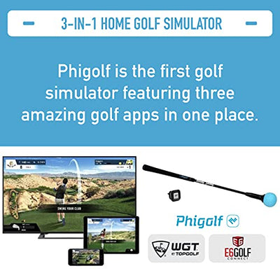 Phigolf Mobile and Home Smart Golf Game Simulator with Swing Stick - WGT Edition - Biometric Sports Solutions