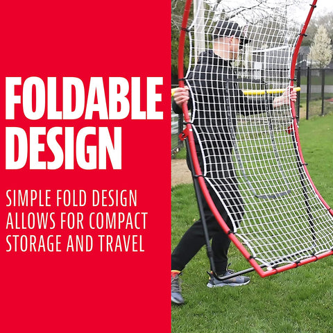 Baseball Rebounders + Pitchback Nest - Pitch Return Trainer + Rebound Net with Attachable Pitching Target- All Angle Fielding Rebound Net for Grounders + Pop Flies