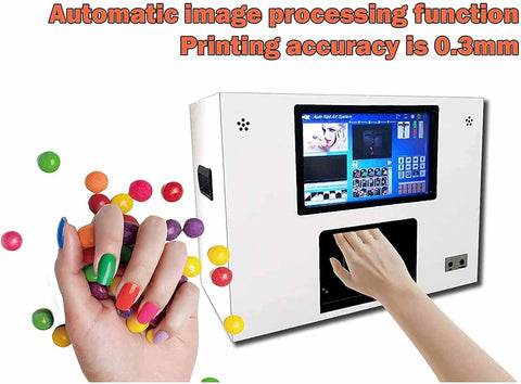 3D Nail Printer Machine, Multifunctiondigital Nail Printer with Touch Screen 130 Full Hd Camera 20G Memory 110-240V Nail Polish, Art Printing Machine for Home Usage Nail Salonhome Usage Salon