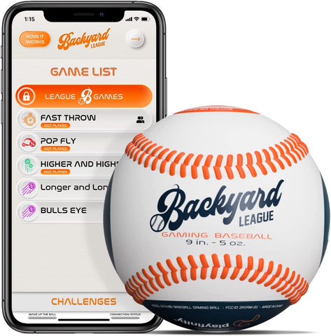 Playfinity  Gaming Baseball - Gift of the Year - Gamified Baseball - Improve Skills While Having Fun - Beat Your Score, Track Progress - Free Mobile App 6+ Games with Speed Detection