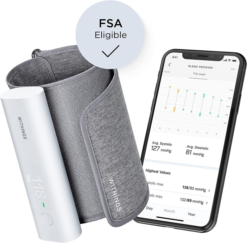 BPM Connect - Digital Blood Pressure Cuff & Heart Rate Monitor - Digital Blood Pressure Monitor, Blood Pressure Machine Arm Cuff, FDA Cleared, FSA/HSA Eligible, IOS & Android