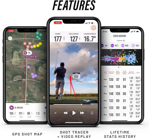 Mobile Launch Monitor for Golf Indoor and Outdoor Use with GPS Satellite View and Professional Level Accuracy, Iphone & Ipad Only