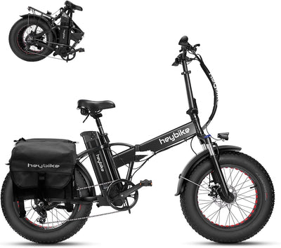 Mars Electric Bike Foldable 20" X 4.0 Fat Tire Electric Bicycle with 500W Motor, 48V 12.5AH Removable Battery and Dual Shock Absorber for Adults