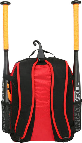 Youth Baseball Bag - Bat Backpack for Baseball, T-Ball & Softball Equipment & Gear | Holds Bat, Helmet, Glove | Fence Hook