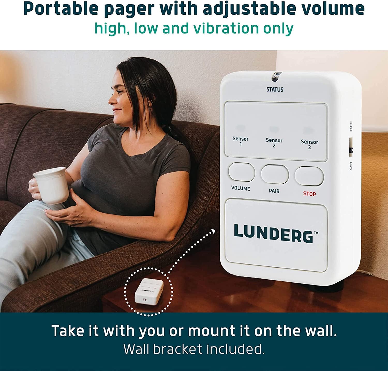 Bed Alarm & Chair Alarm System - Wireless Early-Alert Bed Sensor Pad, Chair Sensor Pad & Pager - Chair & Bed Alarms and Fall Prevention for Elderly and Dementia Patients