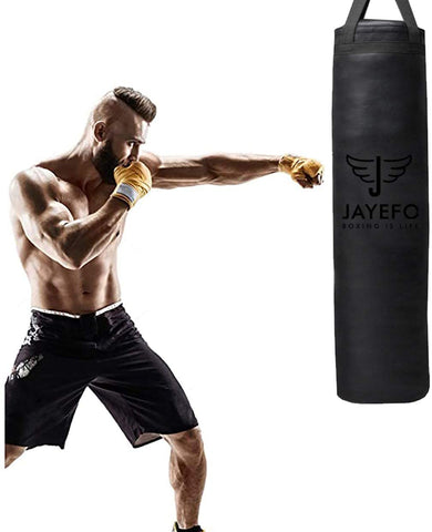 Sports Punching Bag - Hanging Boxing Bag for MMA, Karate, Judo, Muay Thai, Kickboxing, Self Defense Training for Training at Home or Gym - Unfilled Heavy Bag 70 to 100 Lbs - Black