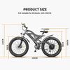 Aostirmotor 750W Electric Bike for Adults 26"×4" Fat Tire Electric Bike 48V 15AH Removable Lithium Battery Adult Electric Bicycles, 28MPH E Bike for Adults, Shimano 7 Speed Electric Mountain Bike