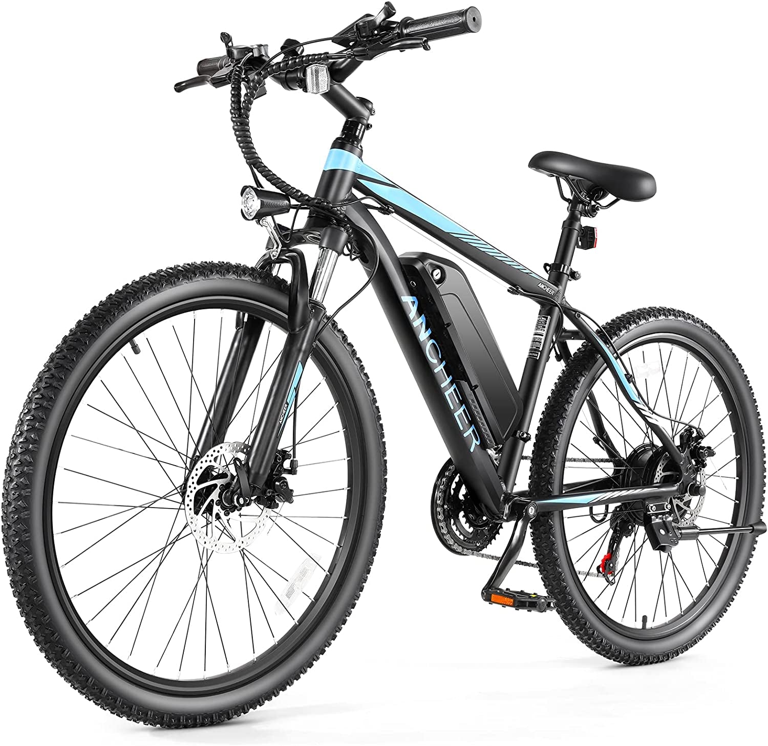 ANCHEER Electric Bike Electric Mountain Bike 500W 26'' Commuter Ebike, 20MPH Adults Electric Bicycle with Removable 48V/374.4Wh Battery, Lcd-Display and Professional 21 Speed Gears