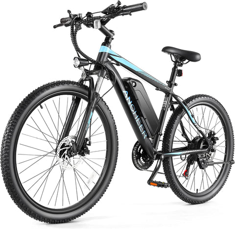 ANCHEER Electric Bike Electric Mountain Bike 500W 26'' Commuter Ebike, 20MPH Adults Electric Bicycle with Removable 48V/374.4Wh Battery, Lcd-Display and Professional 21 Speed Gears