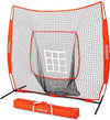 Gosports 7 Ft X 7 Ft Baseball & Softball Practice Hitting & Pitching Net with Bow Type Frame, Carry Bag and Strike Zone, Great for All Skill Levels