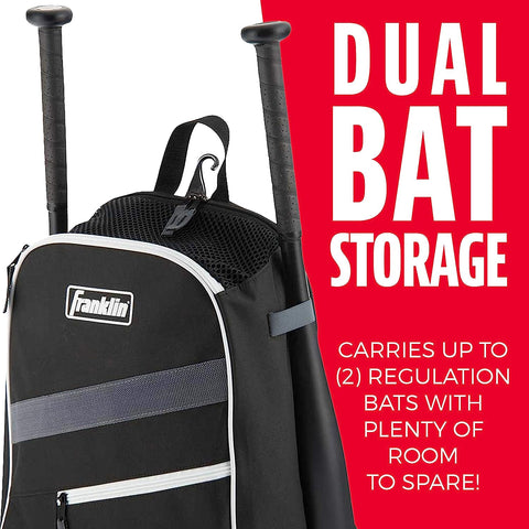 Kids MLB Baseball Batpack Bag - Youth Baseball, Softball + Teeball Backpack - Sports Equipment Bag for Kids + Toddlers - Holds (2) Teeball + Baseball Bats + Includes Fence Hook