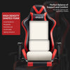 Gaming Chair with Footrest Massage Racing Office Computer Ergonomic Chair Leather Reclining Video Game Chair Adjustable Armrest High Back Esports Chair with Headrest and Lumbar Support Red
