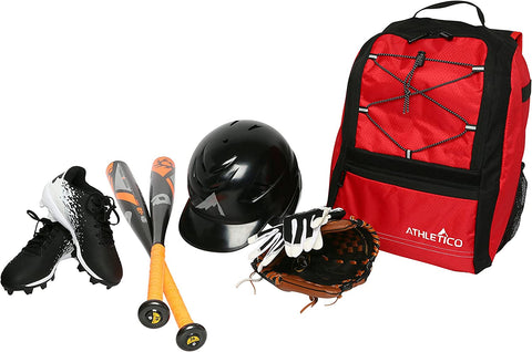 Youth Baseball Bag - Bat Backpack for Baseball, T-Ball & Softball Equipment & Gear | Holds Bat, Helmet, Glove | Fence Hook